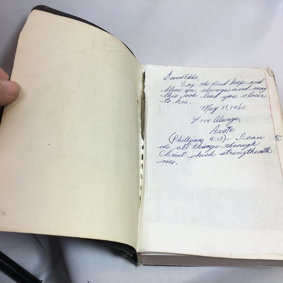 Holy Bible World 1945 KJV Red Letter Genuine Leather Concordance Thumb Indexed - Picture 10 of 16